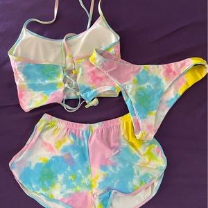 Tie dye swim set, never worn
